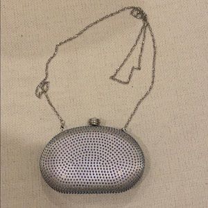 Rhinestone clutch with strap